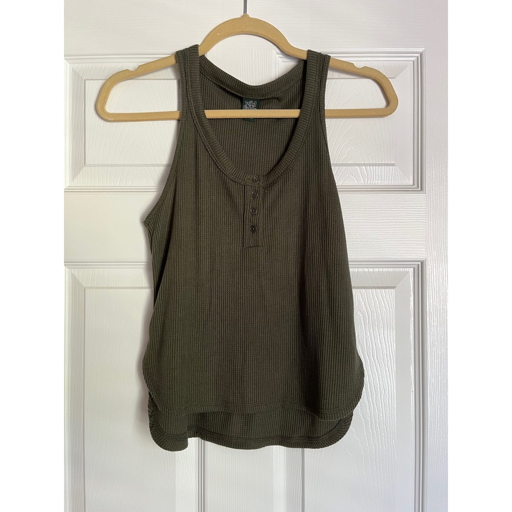 Ribbed Olive Green Tank Top